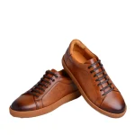 کفش چرم ونس عسلی مردانه 049 - Image 4
