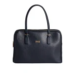 کیف چرم زنانه ویولت در رنگ سرمه‌ای با طراحی رسمی و کلاسیک