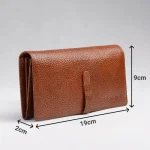 ابعاد کیف پول چرم قهوه ای
