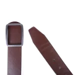 نمای رو به رو کمربند چرم ویرا رنگ قهوه‌ای