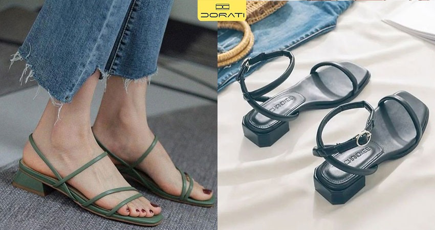 صندل‌های بند نازک چندردیفه (Minimal Strappy Sandals)