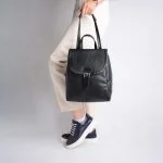 کوله پشتی چرم زنانه ماریا مشکی رنگ