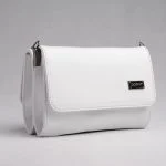 کیف سفید چرم زنانه مدل دوشی