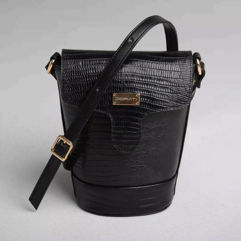 روبرو -کیف چرم -زنانه-618-رنگ مشکی-استوانه ای