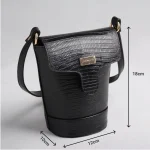 ابعاد کیف دوشی زنانه چرم استوانه ای