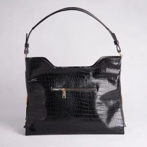 نمای پشت کیف چرم زنانه لونا با جیب زیپی کاربردی