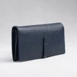 کیف پول سورمه ای بند چرم مدل مونالیزا طرح فلوتر