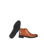 کفی نیم بوت چرم مردانه عسلی ساده دراتی