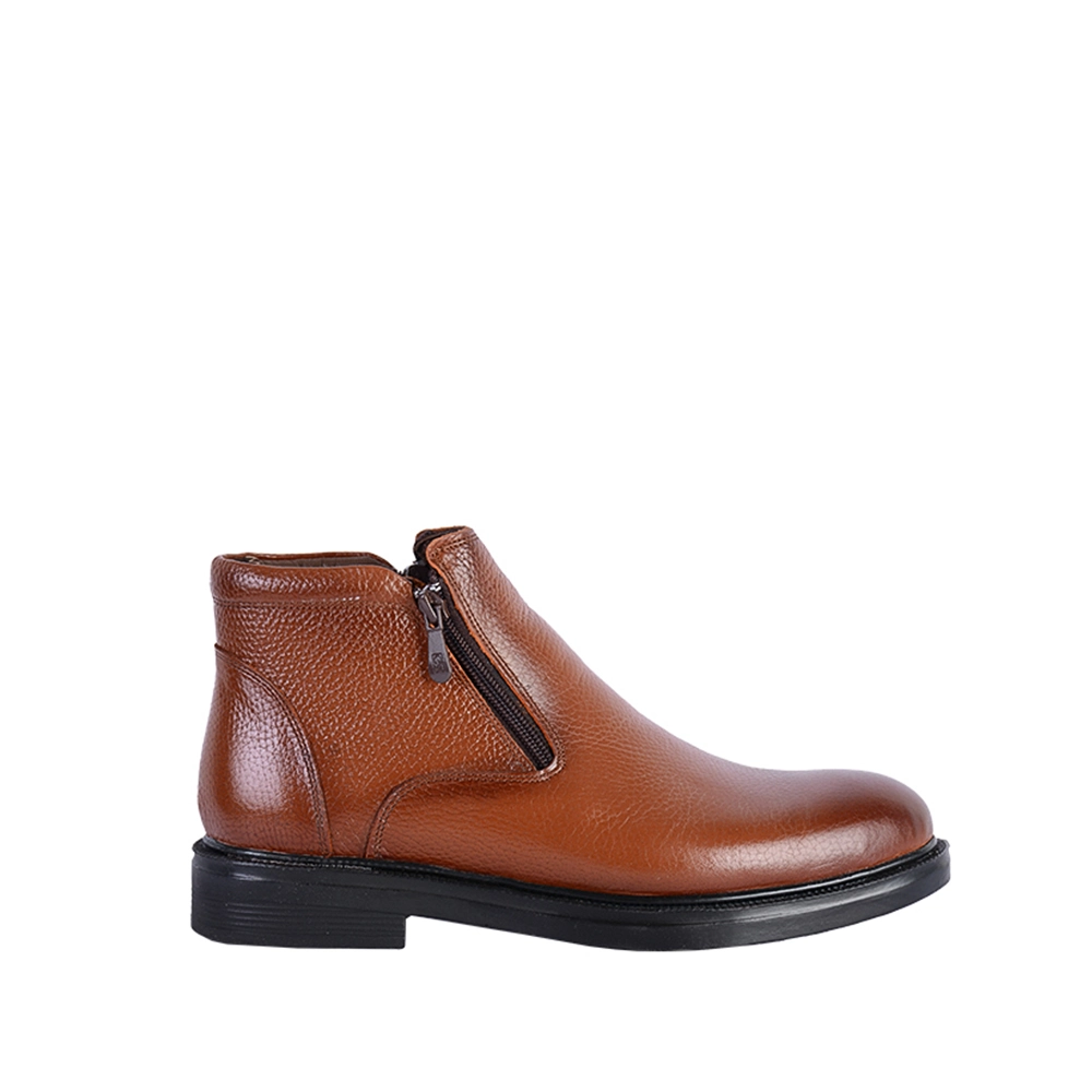 1 (9) بوت مردانه بند و زیپ عسلی مردانه چرم طبیعی