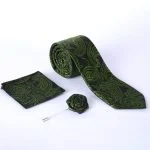 ست پوشت و رزت و کراوات سبز مردانه