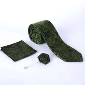 ست پوشت و رزت و کراوات سبز مردانه