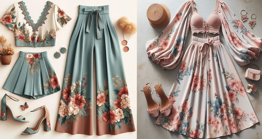 صندل پاشنهدار کوتاه + دامن چیندار + شومیز دخترانه