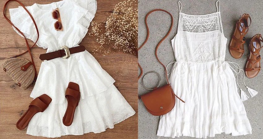 صندل نئونی یا متالیک + لباسهای ساده و مینیمال