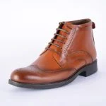 بوت چرم مردانه عسلی دراتی