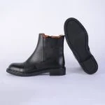 ترند ترین نیم بوت مشکی کلاسیک چرم زنانه