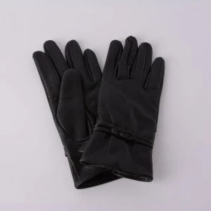 دستکش چرم زنانه مشکی دراتی