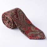 ست کراوات مردانه لوکس با طرح کلاسیک زرشکی و طلایی