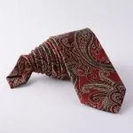 کراوات مردانه لوکس با طرح کلاسیک زرشکی و طلایی
