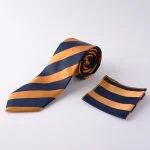 ست کراوات و پوشت جیبی راه راه