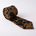 کراوات مردانه خردلی و مشکی