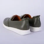 جفت کفش چرم زنانه کالج سبز رنگ دراتی