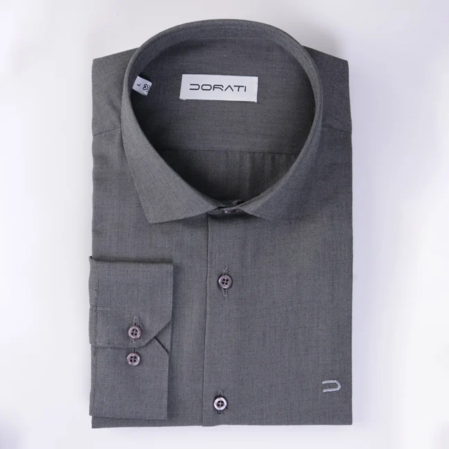 پیراهن-مردانه-فلورا-ذغالی--02 پیراهن رسمی ساده ذغالی