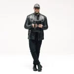 کاپشن چرم مردانه مشکی دراتی