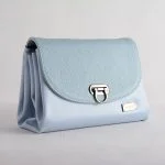 کیف چرم آبی روشن زنانه