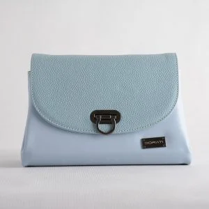 کیف آبی چرم کارنزا