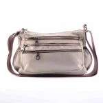 کیف برزنتی چرم سه زیپ