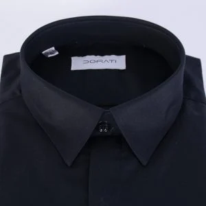 یقه پیراهن رشمی مشکی دراتی