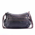 کیف مشکی و قهوه ای برزنتی سه زیپ جادار