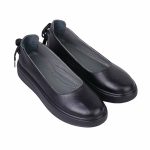 کفش چرم طبیعی دخترانه مشکی