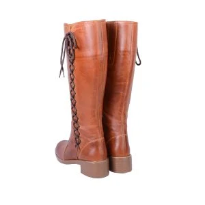 پشت بوت چرم عسلی دراتی