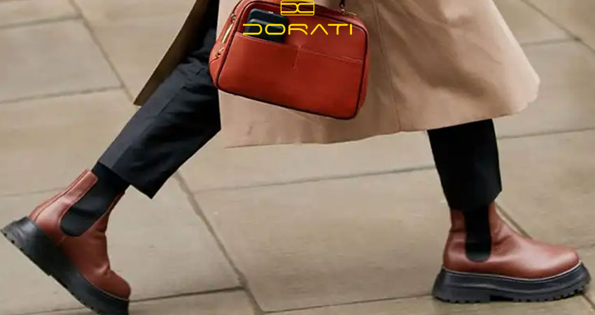 شلوار پارچهای و نیم بوت