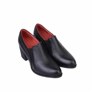 کفش چرم زنانه مشکی 4 فصل