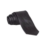 نمای نزدیک کراوات طرح خال خالی مشکی