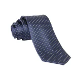 جزییات کراوات طرح دار خال خالی با رنگ زرد و سورمه ای