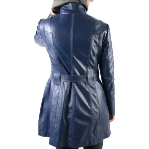 نمای پشت کاپشن چرم طبیعی زنانه