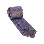 ست کراوات و پوشت سورمه ای و زرشکی 98107 - Image 3