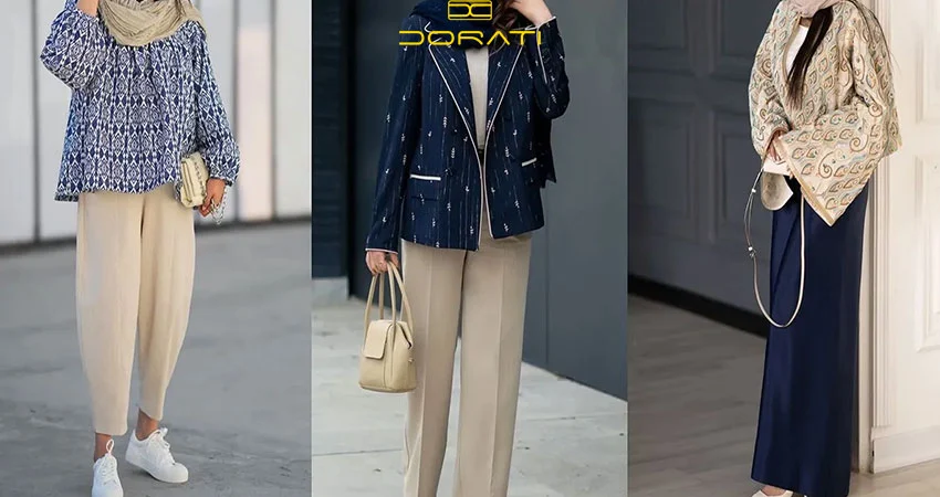 رنگ کرم و سرمه ای