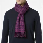 تن پوش شال گردن طرح لوزی سرخابی مشکی