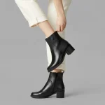 مدل بوت پاشنه دار چرم زنانه ۵۴۰