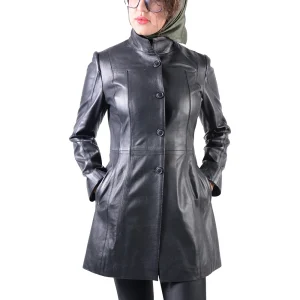 کت بلند چرم طبیعی زنانه دراتی