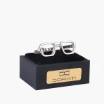 گیره کراوات طرح عینک نقره ای رنگ