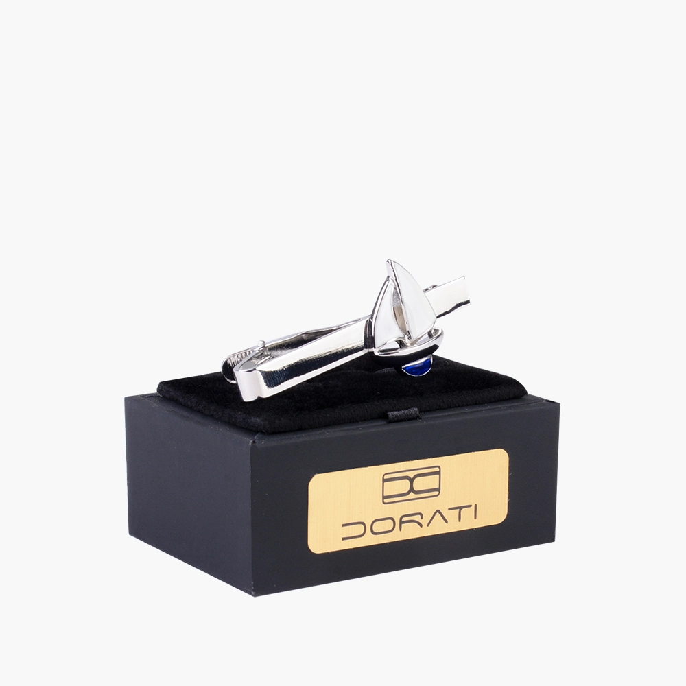 گیره کراوات قایق 02 گیره کراوات قایق نقره ای هدیه ای خاص برای آقایان