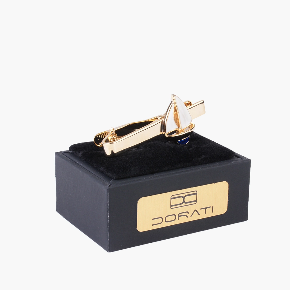 گیره کراوات قایق طلایی01 گیره کراوات قایق طلایی دراتی اکسسوری خاص و شیک برای آقایان