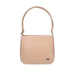 کیف دستی چرم زنانه کرمی دراتی