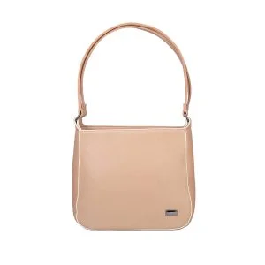 کیف دستی چرم زنانه کرمی دراتی