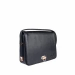 زاویه سه رخ کیف چرم طبیعی دراتی مشکی